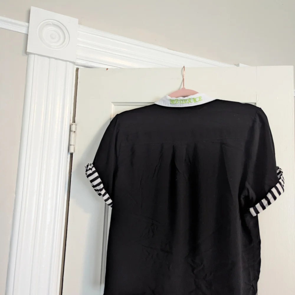 Beetlejuice Black and White Button Up Shirt - Picture 5 of 5